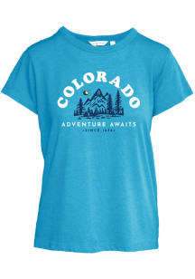 Colorado Womens Blue Adventure Awaits Short Sleeve T-Shirt