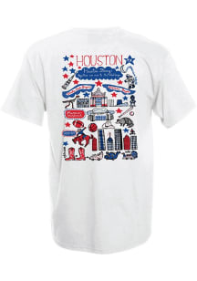 Houston Womens White Doodle Short Sleeve T-Shirt