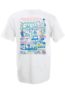 Minnesota Womens White Doodle Short Sleeve T-Shirt