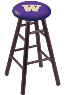 Brown Washington Huskies Round Cushion Oak Pub Stool