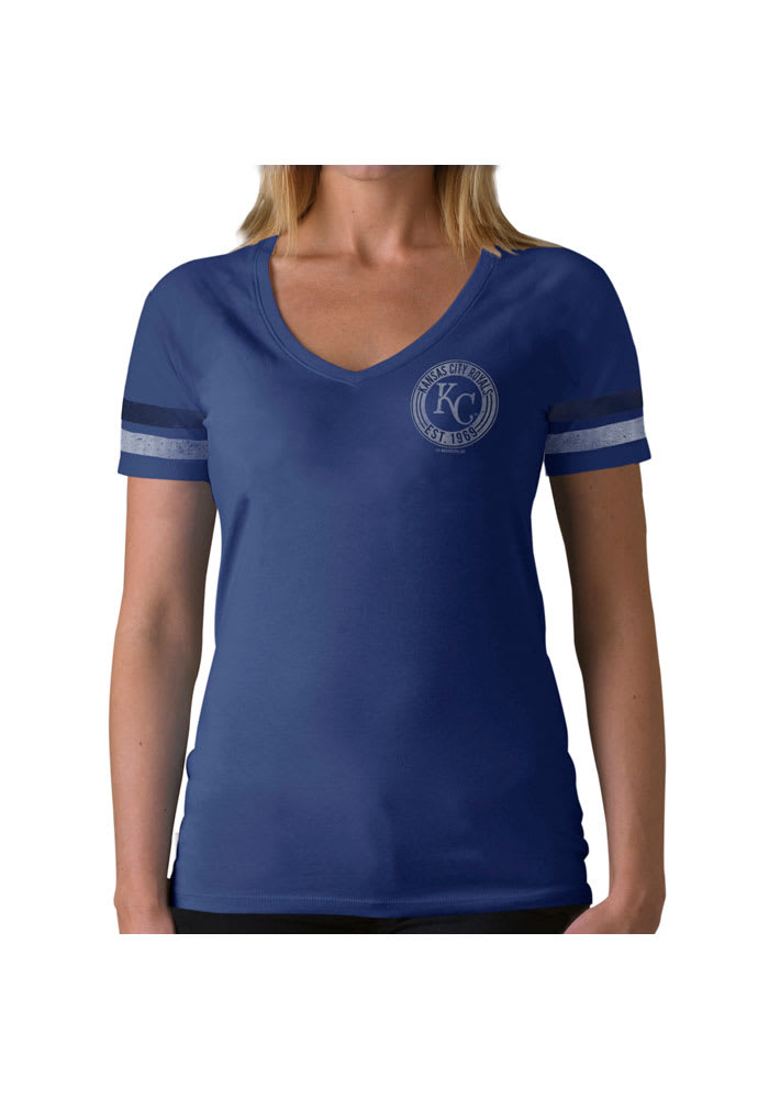 '47 Kansas City Royals Womens Blue Post Season V-Neck T-Shirt