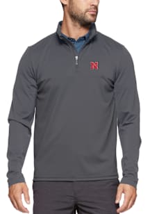 Nebraska Cornhuskers Mens Charcoal Journey Performance Mock Neck Long Sleeve Qtr Zip Pullover