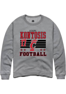 Giyahni Kontosis Rally Mens Grey Cincinnati Bearcats NIL Striped Player Crew