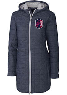 Cutter and Buck St Louis City SC Womens Anthracite Rainier PrimaLoft Long Filled Jacket