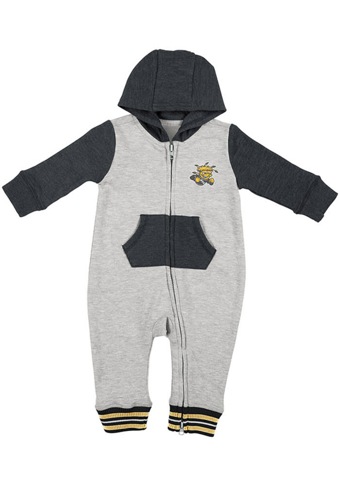 Colosseum Wichita State Shockers Baby Grey Axel Long Sleeve Romper