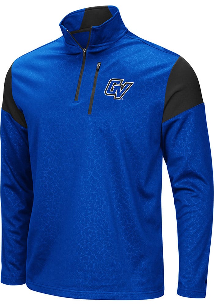 Colosseum Grand Valley State Lakers Mens Blue Luge Long Sleeve 1/4 Zip Pullover