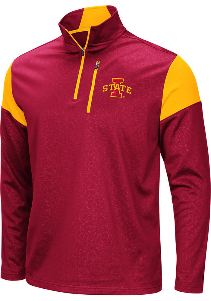 Colosseum Iowa State Cyclones Mens Cardinal Luge Long Sleeve 1/4 Zip Pullover