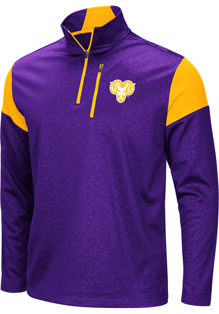 Colosseum West Chester Golden Rams Mens Purple Luge Long Sleeve 1/4 Zip Pullover