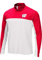 Colosseum Wisconsin Badgers Mens Red Luge Long Sleeve 1/4 Zip Pullover