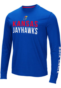 Colosseum Kansas Jayhawks Blue Lutz Long Sleeve T Shirt