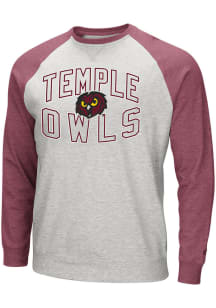 Colosseum Temple Owls Mens Grey Cross Country Long Sleeve Crew Sweatshirt