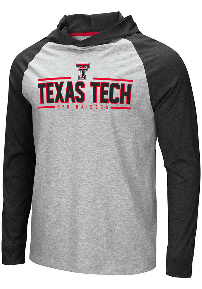 Colosseum Texas Tech Red Raiders Mens Grey Slopestyle Long Sleeve Hoodie