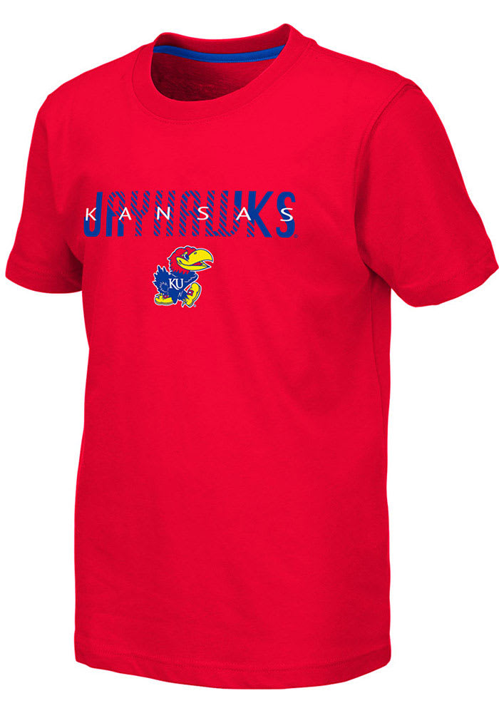 Colosseum Kansas Jayhawks Youth Red Tucuman Short Sleeve Fashion T-Shirt