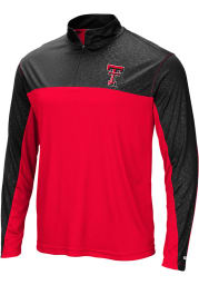 Colosseum Texas Tech Red Raiders Mens Red Luge Long Sleeve 1/4 Zip Pullover