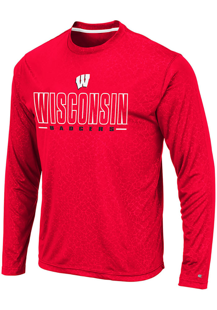 Colosseum Wisconsin Badgers Red Luge Perf Long Sleeve T-Shirt