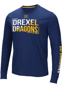 Colosseum Drexel Dragons Navy Blue Lutz Long Sleeve T Shirt