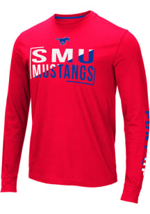 Colosseum SMU Mustangs Red Lutz Long Sleeve T Shirt