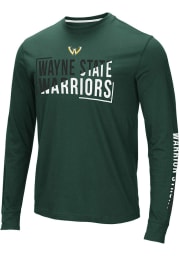 Colosseum Wayne State Warriors Green Lutz Long Sleeve T Shirt