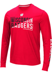 Colosseum Wisconsin Badgers Red Lutz Long Sleeve T Shirt