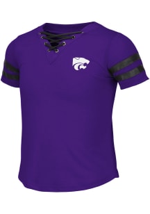 Colosseum K-State Wildcats Girls Purple Wels Short Sleeve Fashion T-Shirt