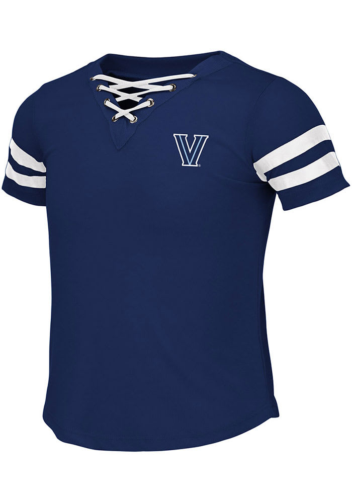 Colosseum Villanova Wildcats Girls Navy Blue Wels Short Sleeve Fashion T-Shirt