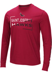Colosseum Saint Josephs Hawks Crimson Lutz Long Sleeve T Shirt