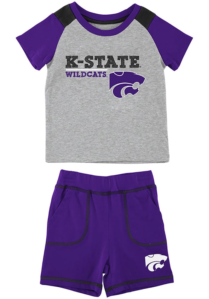 Colosseum K-State Wildcats Infant Grey Brant Set Top and Bottom