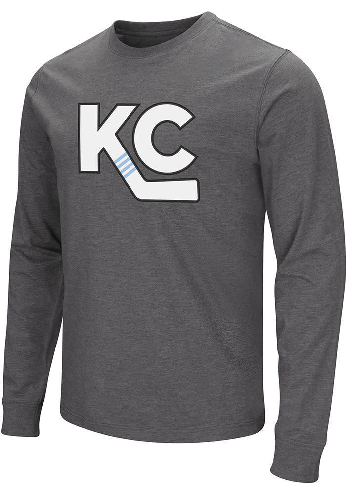 Colosseum Kansas City Mavericks Grey KC Logo Long Sleeve Fashion T Shirt