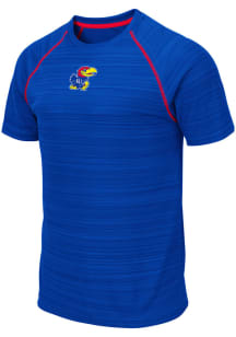 Colosseum Kansas Jayhawks Blue Daru Short Sleeve T Shirt