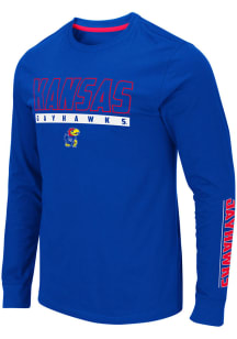 Colosseum Kansas Jayhawks Blue Guam Long Sleeve T Shirt
