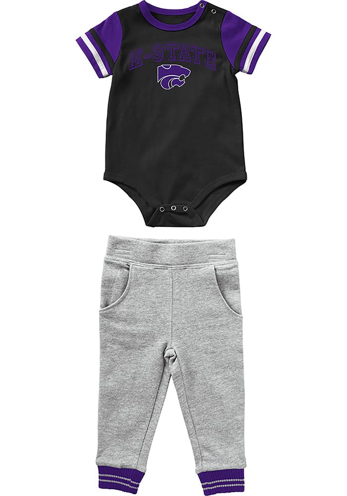 Colosseum K-State Wildcats Infant Grey Flavio Set Top and Bottom