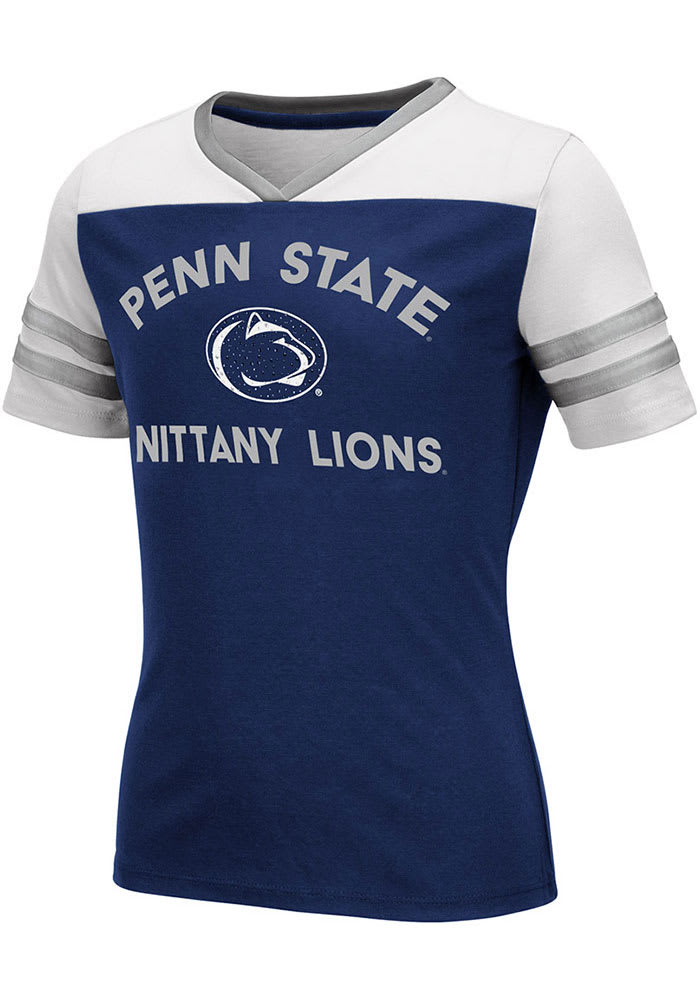 Colosseum Penn State Nittany Lions Girls Navy Blue Faboo Short Sleeve Fashion T-Shirt