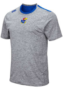 Colosseum Kansas Jayhawks Grey Bart Short Sleeve T Shirt