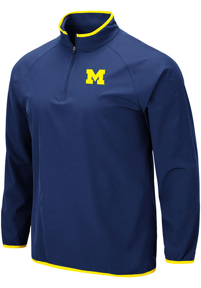 Colosseum Michigan Wolverines Mens Navy Blue Chalmers Long Sleeve 1/4 Zip Pullover