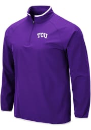 Colosseum TCU Horned Frogs Mens Purple Chalmers Long Sleeve 1/4 Zip Pullover