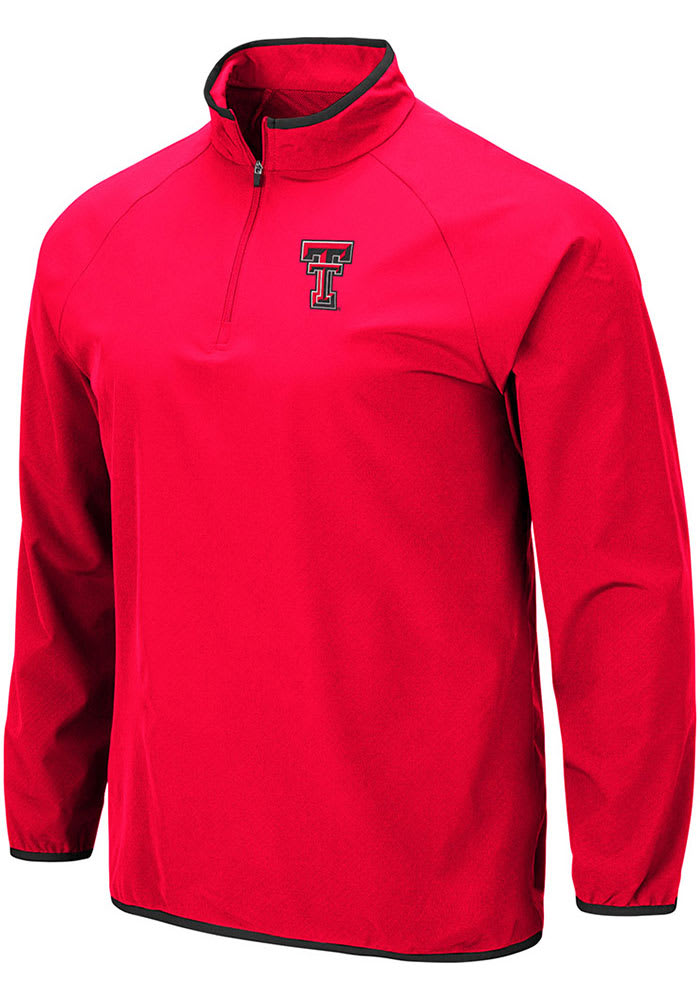 Colosseum Texas Tech Red Raiders Mens Red Chalmers Long Sleeve 1/4 Zip Pullover