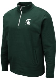 Colosseum Michigan State Spartans Mens Green Comic Long Sleeve 1/4 Zip Pullover