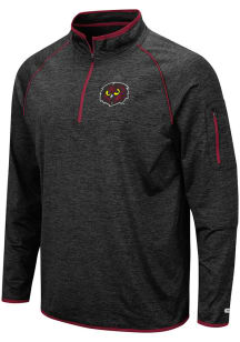 Colosseum Temple Owls Mens Black Duff Long Sleeve 1/4 Zip Pullover