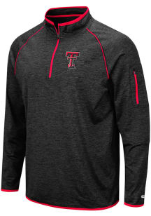 Colosseum Texas Tech Red Raiders Mens Black Duff Long Sleeve 1/4 Zip Pullover