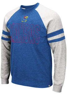 Colosseum Kansas Jayhawks Mens Blue Oh Long Sleeve Fashion Sweatshirt