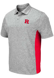Colosseum Rutgers Scarlet Knights Mens Grey Alaska Short Sleeve Polo