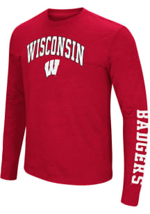 Colosseum Wisconsin Badgers Red Jackson Long Sleeve T Shirt