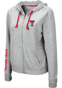 Colosseum Texas Tech Red Raiders Womens Grey Manhattan Long Sleeve Full Zip Jacket