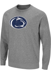 Colosseum Penn State Nittany Lions Mens Grey Henry French Terry Long Sleeve Crew Sweatshirt
