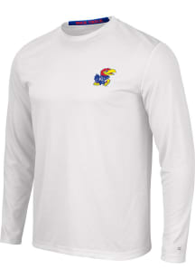 Colosseum Kansas Jayhawks White Wade Long Sleeve T-Shirt
