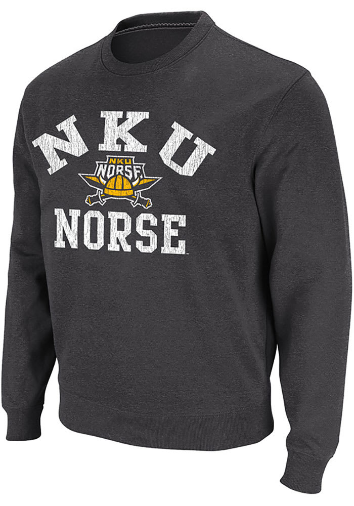 Colosseum Northern Kentucky Norse Mens Black Stadium Long Sleeve Crew Sweatshirt