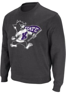 Colosseum K-State Wildcats Mens Black Stadium Long Sleeve Crew Sweatshirt