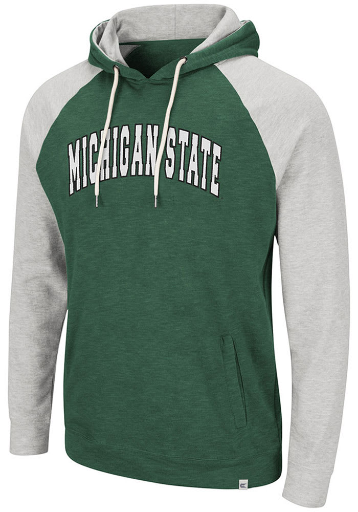 Colosseum Michigan State Spartans Mens Green Camping Long Sleeve Hoodie