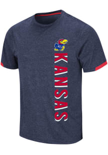 Colosseum Kansas Jayhawks Navy Blue Go Big Short Sleeve T Shirt