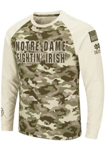 Colosseum Notre Dame Fighting Irish Grey Operation Hat Trick Camo Raglan Long Sleeve T Shirt